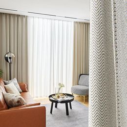 Curtain 2023 Shading Simple European Modern Nordic Wave Pattern Curtains For Living Dining Room Bedroom