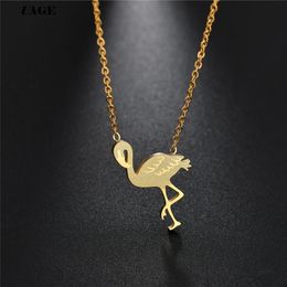 Pendant Necklaces UAGE Stainless Steel Necklace For Women Man Noble Flamingo Choker Gift Jewellery