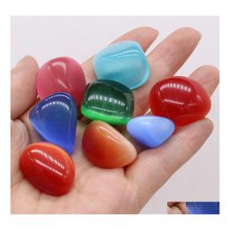 Stone Irregar Polished Loose Chakra Cat Eye Bead Palm Reiki Healing Crystal Tumbled Gemstones Hand Piece Home Decoration Accessories Dhkbp