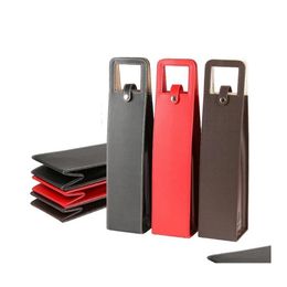 Packing Bags Portable Leather Wine Bag Gift Wrap Luxury Single Wines Bottle Packaging Fashion Holiday Gifts Supplies Drop Delivery O Otca8