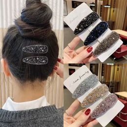 Fashion Square BB Clip Ribbon for Hair Flash Bling Clips Girls Hairpin Crystal Rhinestone Women Accessories Luxury Hair Jewerly 1371