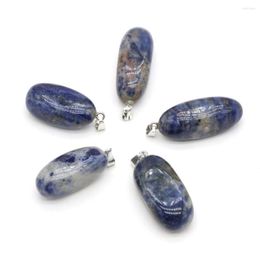 Pendant Necklaces Natural Irregular Stone Pendants Polished Sodalite Necklace Accessories For Jewellery Making Bracelet Crystal Charms
