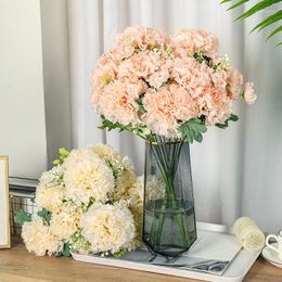 Decorative Flowers 10 Heads/Bunch Artificial Carnation Fake Flower Simulation Living Room Decoration Flores Artificiales Wedding