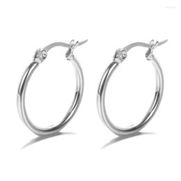 Hoop Earrings Fashon Sliver Colour Circle For Women Stainless Steel Gold Plated Round Ear Piercing Earring Jewellery Gift