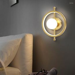 Wall Lamp Nordic Reading Luminaria Led Marble Frosting Merdiven Cute Smart Bed Gooseneck Light Mounted
