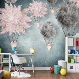 Wallpapers Custom Wall Mural Papers Home Decor Nordic Hand Painted Flowers 3D Living Room Children Girls Bedroom Wallpaper Murals