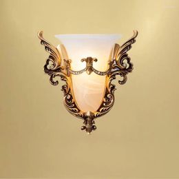 Wall Lamps European Style Living Room Background Staircase Creative Warm Bedroom Bedside Lamp LED Retro Aisle Lights