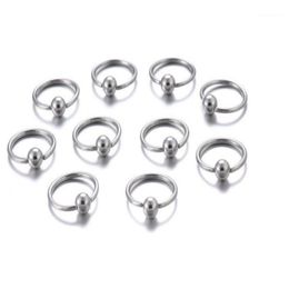 Body Jewelry Other 10Pcs/set Nose Ring Piercing Steel Hoop Closure For Lip Ear Silver Plated Ball Jewelry1