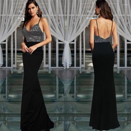 Casual Dresses 2023 Spring Wedding Guest Sexy Off Shoulder Evening Party Gown Elegant Black Slim Robes Braces Skirt Vintage Vestido