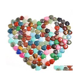 Stone 16Mm Wholesale Fashion Beads Natural Heart Charms Gemstone For Jewellery Making Women Earring Diy Accessories Drop Delivery Dhepu