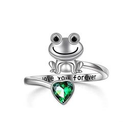 Band Rings Fashion Jewellery Frog Ring Crystal Opening Adjustable Animal Drop Delivery Dho6Z