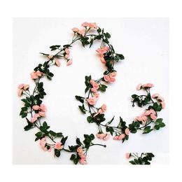 Decorative Flowers Wreaths Plastic Simation Artificial Suspended Ceiling Flower Party Decoration Elegant And Beautif Rich Colour Go Dhta2