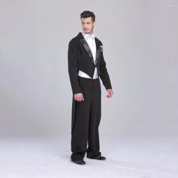 Stage Wear Black Show Ballroom Dance Dress Retail Individual Men Suit Tuxedo Tail International Standard 5 Pcs