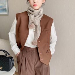 Scarves Scarf Korean Style Women 2023 Arrival Autumn And Winter Fashion Knitted Keep Warm Casual