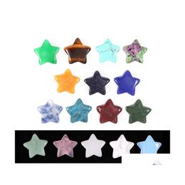 Stone Fivepointed Star Ornaments Natural Rose Quartz Turquoise Naked Stones Decoration Hand Handle Pieces Diy Necklace Accessories D Dhjia