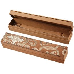 Gift Wrap Luxury Rectangle Chinese Silk Brocade Box For Necklace Jewellery Storage Case Women Hand Fan Chopsticks Packaging Boxes