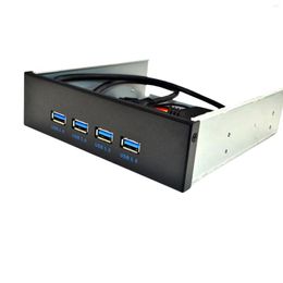 5.25" Front Panel 4 USB 3.0 Port 19 Pin To Interface Computer Expansion Board Metal Optical Drive Bay For Desktop PC
