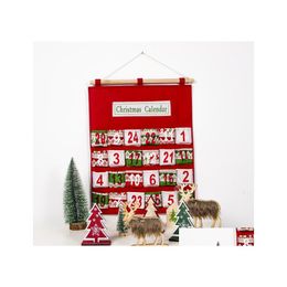 Christmas Decorations Print Calendar Bag Festival Creative Mtilayer Candy Toy Storage Year Countdown Hang Bags Parlour Ornament Drop Dhyp7