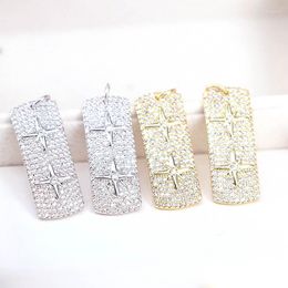 Pendant Necklaces 5Pcs Fashion Charm Cubic Zirconia Star Pattern Rectangle Bar Pendants DIY Jewellery Making