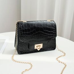 Waist Bags 25# Crocodile Pattern Shoulder Bag PU Chain Buckle Messenger Three-dimensional Square Texture Handbags For Women