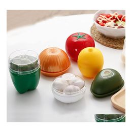 Other Kitchen Tools Fruit Vegetable Onion Green Pepper Garlic Shaped Food Containers Lemon Fruits Fresh Box Plastic Freshkee Refrige Ottd1