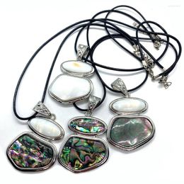 Pendant Necklaces Natural Shell Necklace Geometric Splicing Abalone Alloy Metal Mother-of-pearl Jewellery Making DIY