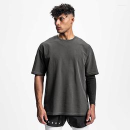 Men's T Shirts Summer Gym Mens Muscleguys Shirt Fitness T-Shirt Brand Clothing Cotton Short Sleeved Sweatshirt Sports Casual Tees Tops