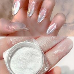 Nail Glitter 1 Jar Fairy Glossy Ice White Fine Pearl Powder With Strong Pearly Luster Art Dust Decorations Manicure DIY Tools