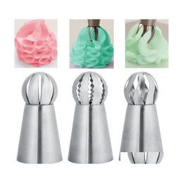 Cake Tools 3Pcs/Set Icing Nozzles Russian Pi Tips Lace Mould Pastry Decorating Too Steel Kitchen Baking Tool Wholesale 545 S2 Drop De Dhcnk