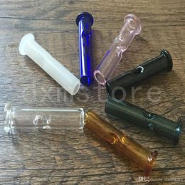 Wholesale 45mm Colourful Cheap mini Glass Smoking pipes Tobacco pipes Dry herb cypress hill's phuncky feel tips cigarette Philtres