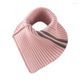 Scarves Winter Turtleneck False Collar Knit Striped Detachable Scarf Stretch Neck Warmer