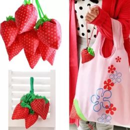 Strawberry Shape Storage Handbag Grapes Pineapple Foldable Shopping Bags Reusable Folding Grocery Nylon Large Bag 13 Colours DHL