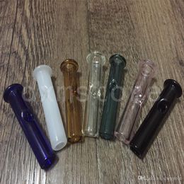 Wholesale fashion 45mm Colourful Cheap mini Glass Smoking pipes Tobacco pipes Dry herb cypress hill's phuncky feel tips cigarette Philtres