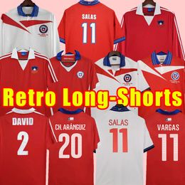 National TeamChile Retro Soccer Jerseys Vintage Classic Red White Team Color Football Shirt Kits Uniform For Sport Fans 1996 1998 LONG SLEEVE 9 ZAMORANO 11 SALAS