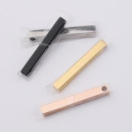 Pendant Necklaces Stainless Steel Stamping Blank Bar For Necklace Metal Cuboid Pendants Mirror Polished Wholesale 10pcs