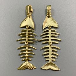 Pendant Necklaces Piece MaGold Large Fish Bone Skeleton Charms Pendants For Necklace Jewellery Making Accessories 97x33mmPendant