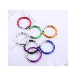 Hooks Rails 1000Pcs Circle Round Carabiner Cam Spring Snap Clip Hook Keychain Climbing Hiking Outdoor Tools Sn4421 Drop Delivery H Dhgaa