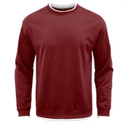 Men's Hoodies Male Spring And Autumn Colour Matching Long Sleeve Sweater Drop Shoulder Casual Round Neck Pullover Top