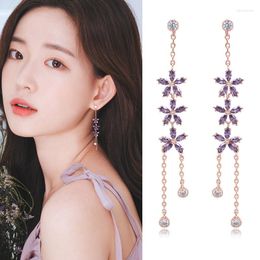 Dangle Earrings 1 Pair Korean Flower Drop Long For Women Jewellery 2023 Tassels Boucles D Oreille Femme