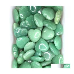 Stone Green Aventurine Love Heart Turquoise Rose Quartz Natural Ornaments Hand Handle Pieces Diy Stones Necklace Accessories Drop De Dhedz