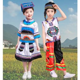 Stage Wear Kids Chinese Minority National Costumes Modern Children Dance Princess Dress For Girl Party Show