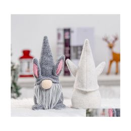 Other Festive Party Supplies Easter Rabbit Gnome White Grey Faceless Bunny Dwarf Doll Lovers Kids Toys Spring Home Office Table De Dhzmq