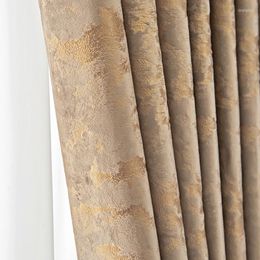 Curtain American Living Room Floor-to-ceiling Floating Curtains Bronzing Flannel Colour Blackout Custom Thickened Dutch Velvet