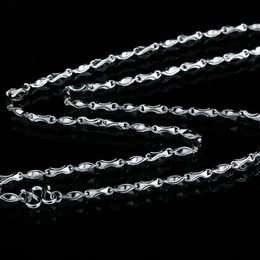 Chains 925 Sterling Silver Bamboo Ingot Melon Seed Chain Long 45 50 55 60 CM Width 1.6 1.8 2 2.5 3 3.2 3.5 3.8 4 MM Man NecklaceChains