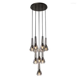 Chandeliers LED Postmodern Art Deco Copper Crystal Chandelier Lighting Lustre Suspension Luminaire Lampen For Dinning Room Foyer