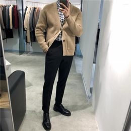 Men's Sweaters Male/Men's Sweater Coat Solid Colour Cardigan Thick Knitted Button Warm Ribbed Long Sleeves V Neck For Daily Wear