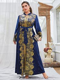 Plus Size Dresses TOLEEN Women Maxi 2023 Luxury Chic Elegant Long Sleeve Embroidery Muslim Turkey Evening Party Wedding Clothing