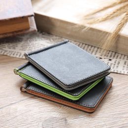 Wallets 2023 Men's Short Wallet High Quality PU Card Simple Dollar Bag