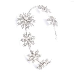 Headpieces Bridal Hair Hoop Hypo-allergenic Tiara Rhinestones Headgear With Gorgeous Flower For Birthday Stage Party Show Dress Up NOV99