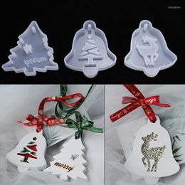 Christmas Decorations Moulds For Epoxy Resin Tree Snowflake Pendant Soap Making 3D Mould Liquid Form Aroma Gypsum Figures